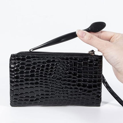 Silicone Lip Scrub Brushes, Beomeen Black Double-Sided Exfoliating Lip Brush Soft Silicone Lip Scrubber Exfoliator Tool Blackhead Remover for Skincare