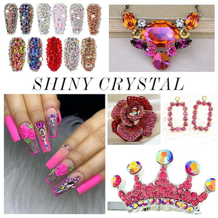 1440Pcs Rose Crystal Rhinestones,Glass Flatback Rhinestones Gemstones Small for Nail Face Makeup Art Crafts Clothes Decoration -(SS4,1.6mm,Rose)