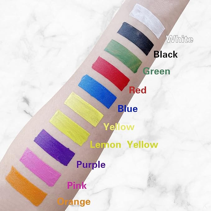 MEICOLY Yellow Face Body Paint,2.37Oz Large Tube Water Based Washable Body Paint,Yellow Face Paint for Halloween Lion Tiger Cosplay Makeup,Professional Face Painting for Adults Kids