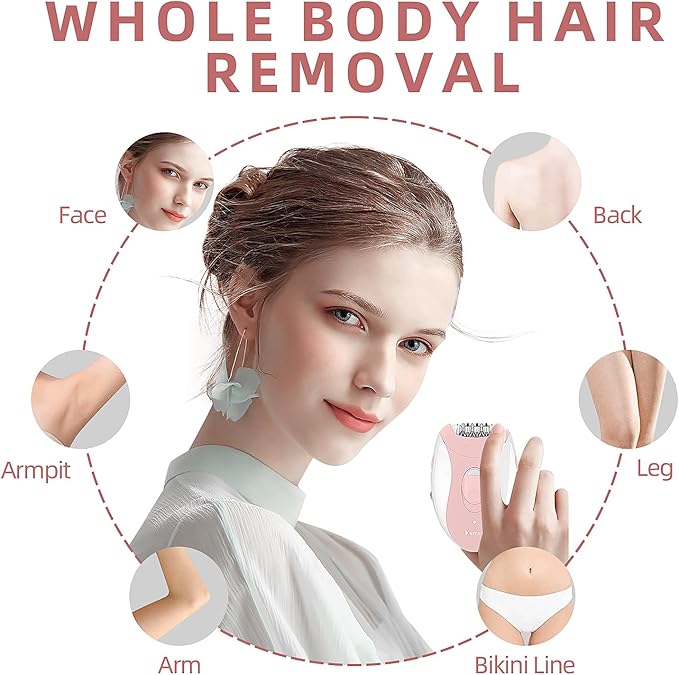Epilator for Women, Epilators Hair Removal for Women Face with 2 Speeds, Glabrouse Skin Epilator Hair Removal Device, Face Trimmer for Face Legs Arms Armpit Bikini