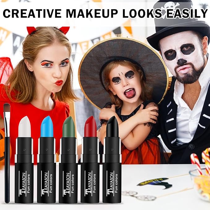 Red White and Blue Face Paint Sticks Professional Eye Black Baseball Football Softball,Cream Blendable Body Paint for Halloween Zombie Vampire Makeup（Blue/White/Red Face Paint Sticks)