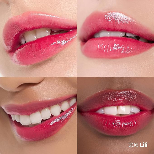 Laka 24HR Bonding Glow Lipstick, 3.7g/0.13oz., Long Lasting High-Shine Lipstick with Rich Color & Glassy Finish (#206 Lili)