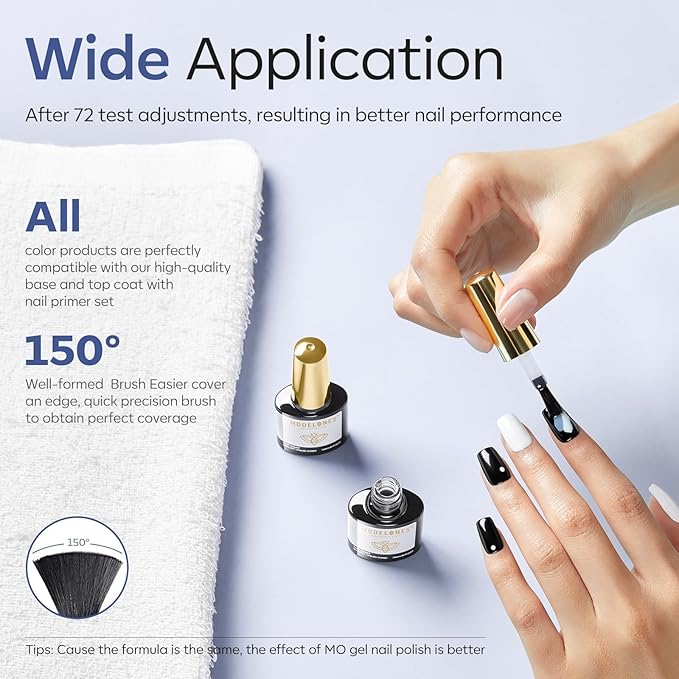 modelones Gel Top Coat, 2Pcs Clear Glossy Finish No Wipe Top Coat Summer Gel Nail Polish, Acrylic Nails Soak Off Nail Lamp Nail Art Home and Professional Manicure 10ML