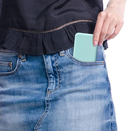 WOBSION Small Mirror with Lights,LED Compact Makeup Mirror,1x/3x Mini Travel Mirror with Magnification,Portable for Purse,Pocket,Gifts for Girls,Cyan