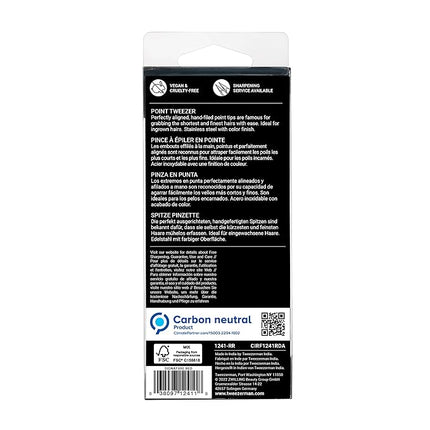 Tweezerman Stainless Steel Point Tweezer - Eyebrow Precision Tweezers, Facial and Ingrown Hair Removal (Signature Red)