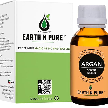 Earth N Pure Argan Oil for Hair Styling, Hair Growth, Hairfall Control - Natural and Therapeutic Grade 50 ml