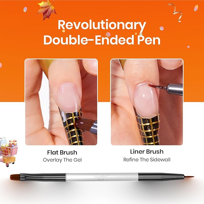 Beetles Hard Gel 8 in 1 60g Clear Scuplted Gel for Nail Extension Sculpting & Overlays High Hardness with Nail Accessories for Professional Use LED & UV Lamp Needed