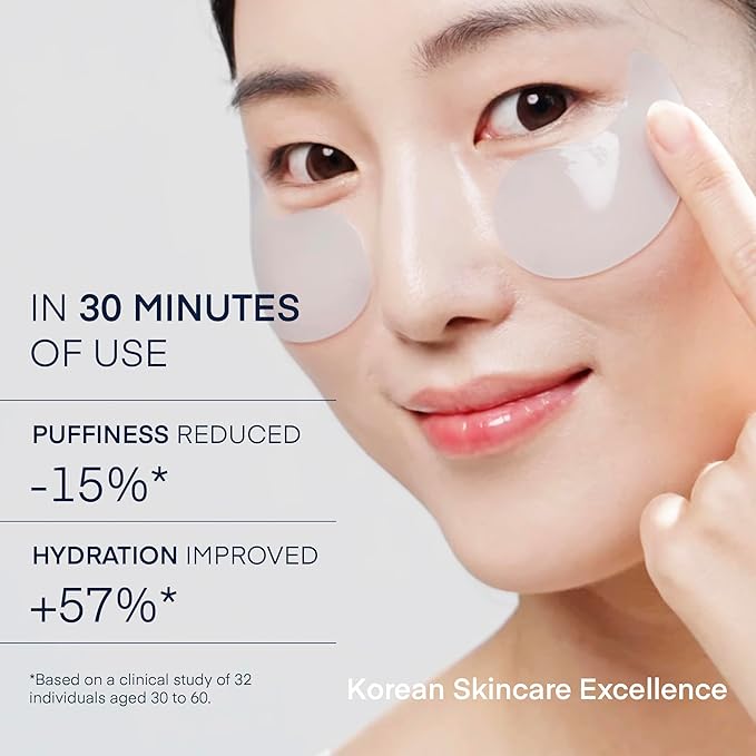 TEREZ & HONOR Under Eye Patches for Dark Circles - 60 Korean Hydrogel Masks for Puffiness, Bags with Caffeine, Hyaluronic Acid, Niacinamide - Undereye Brightening, Hydrating, Anti-Wrinkle & Cooling