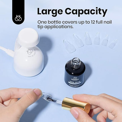 Beetles 15ml HEMA-Free Nail Glue Gel - TPO Free Super Strong Extension Glue for Nail Tips Clear Acrylic Nails, Clear Press On Nails, Gentle, Large Capacity, Salon Art DIY Home Need U V Light Cured