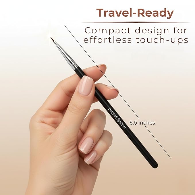 Pointed Eyeliner Brush - Ultra Fine Premium Synthetic Vegan Bristles - Precision Gel Eye Liner Brush for Makeup Artist-Quality Results, Cruelty Free by Mommy Makeup