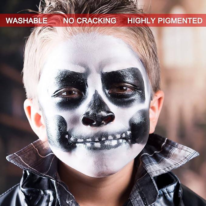 MEICOLY White Cream Face Body Paint,2.37Oz Large Tube Clown White Makeup,Water Based Full Body Paint for Adults and Kids,Halloween SFX Skull Joker Zombie Vampire Skeleton Goth Cosplay Mime Makeup