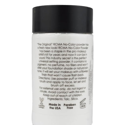 RCMA No-Color Powder | Setting Powder | Professional Makeup | Universal | All skin types | 3oz