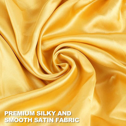 CHORHA Satin Sleep Cap, Double-Sided Adjustable Bonnet Cap (Yellow)