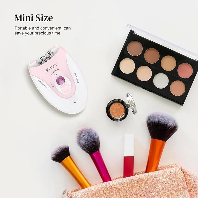 Smooth Glide Epilator for Women, 2 Speeds Facial Hair Removal Device with LED Light, 36 Tweezers & Massage Pad. Rechargeable Facial Hair Removal Epilator for Bikini, Arms, Legs, and Face