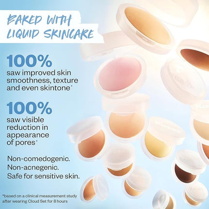 Kosas Cloud Set Face Setting Powder - Smoothing Shine Control, Soft, Sheer Translucent Makeup Finish, Portable & Long-Lasting Loose Pressed Baking Powder - Velvety (Sheer Deep)