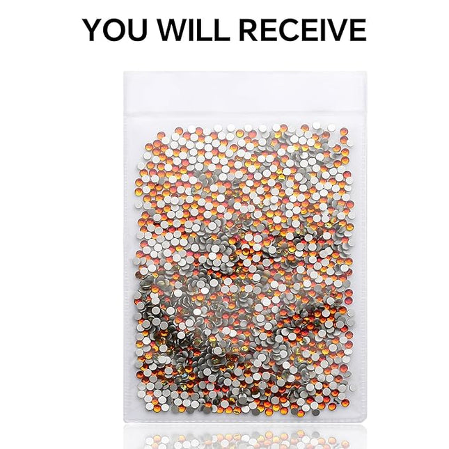 1440Pcs Blaze Crystal Rhinestones,Glass Flatback Rhinestones Gemstones Mini for Nail Face Makeup Art Crafts Clothes Decoration -(SS4,1.6mm,Blaze)