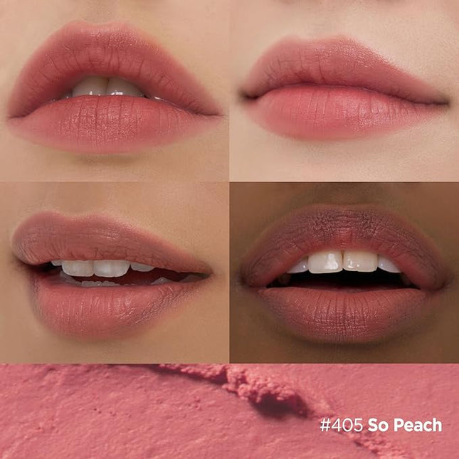 Laka Bulky Matte Lipstick, 4g/0.14oz., Long Wear, Non-Drying Lip Stain Stick with High Pigmentation, Voluminous Lips, K-Beauty (#405 So Peach)