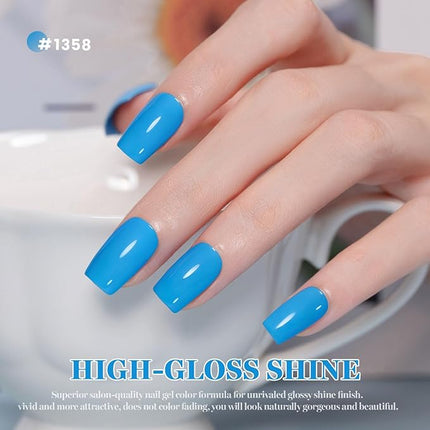 RARJSM Sky Blue Gel Nail Polish 1PCS 15ML Long Lasting Opaque Light Soft Blue Milky Creamy Gelpolish Soak off U V Curing Required Nail Art French Manicure Salon DIY at Home