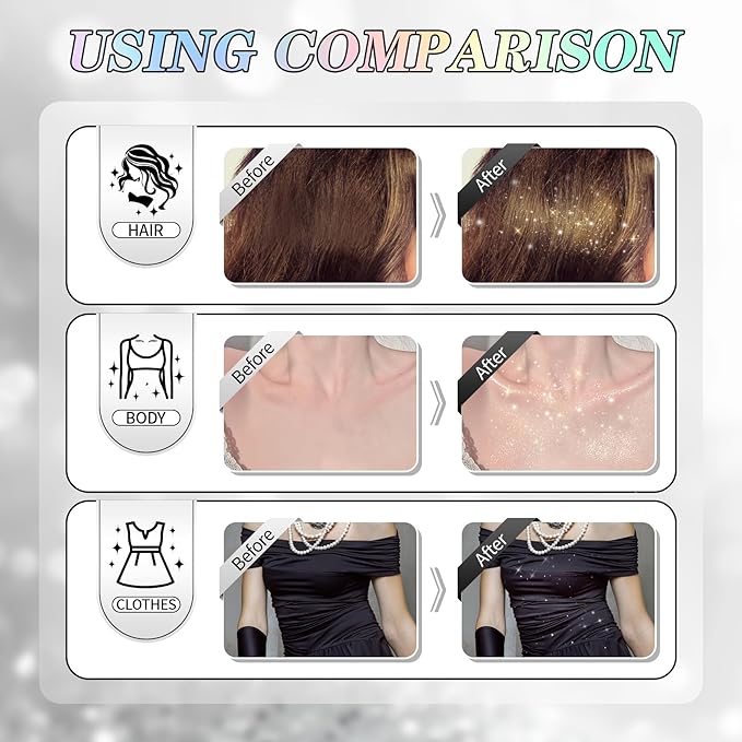 Glitter Spray for Hair and Body,Holographic Hair Glitter for Kids & Teenagers,Long-Lasting,Quick-Drying,Suitable for Festival Music Concert Party Rave Accessories (Rainy-Rainbow)