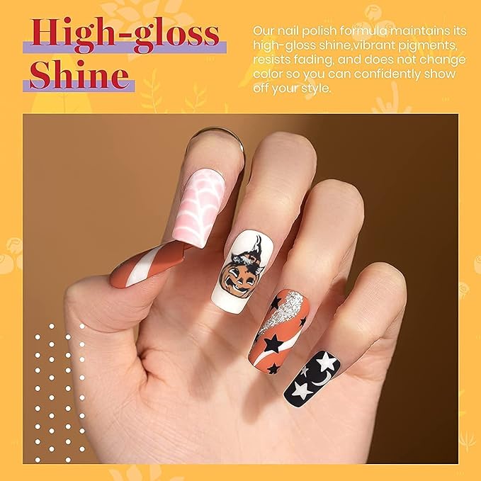 Beetles Fall Gel Nail Polish Set, 6 Colors Burgundy Red Brown Yellow Orange Glitter Gel Nail Polish Soak Off UV Nail Art Design Manicure Gifts for Women