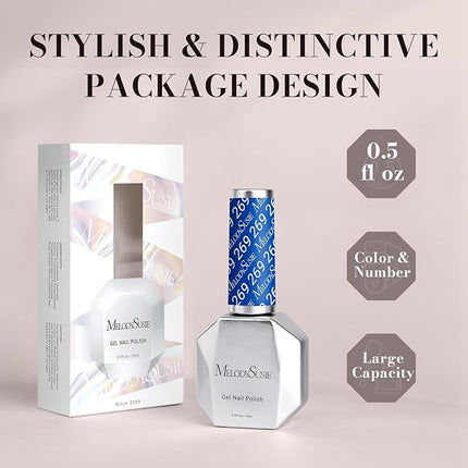 MelodySusie Sapphire Blue Gel Nail Polish,0.5fl oz Nail Polish Soak Off UV LED Royal Blue Gel Polish Gift for Women Nail Art Manicure Salon DIY Nail Design Decoration at Home-269-A2107