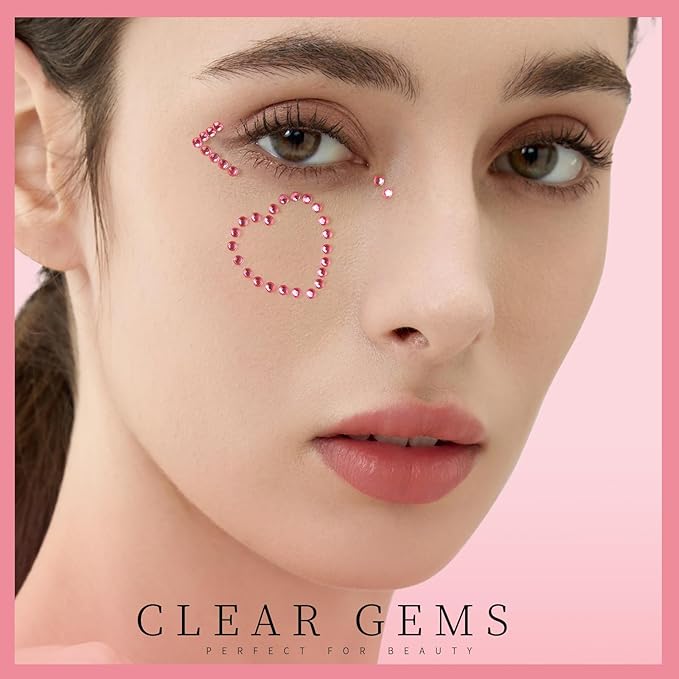 Teenitor Face Gems Self Adhesive Face Rhinestone Makeup Festival Face Jewels Stick On Gems Hair Gems Makeup Gems for Face, Hair, Body, Eye