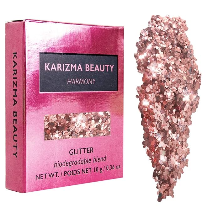 Harmony Biodegradable Chunky Glitter - Karizma Beauty Baby Pink Bio Eco Face Festival Glitter 10g
