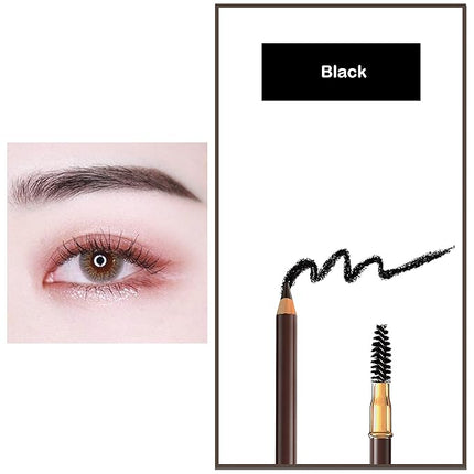 Eyebrow Pencil Longlasting Waterproof Durable Automaric Liner Eyebrow 5 Colors to Choose (5pcs, 1# Black)