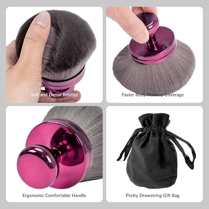 Extra Large Body Makeup Brush for Self Tanner: 2025 75mm Blend and Blur Body Kabuki Brush - Blending Applicator for Self Tanning, Leg Makeup & Bronzer Blend - Durable Soft Bristles