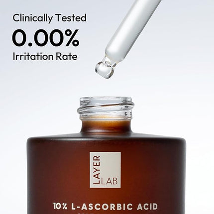 LAYERLAB 10% Vitamin C Radiance Serum with Resveratrol & Vitamin E | Potent Antioxidant Formula for a Visibly Brighter, Even-Looking Complexion | Hydrating K-Beauty Skincare (0.94 fl oz)