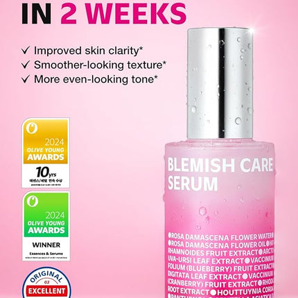 ISOI Blemish Care Up Serum for Face, Vegan Hydrating Serum for Smooth & Glass Skin Effect, Skin Barrier & Moisture Balance for Women, Arbutin & Rose Otto Oil, Korean Skin Care (2.36 fl. oz, 70ml)