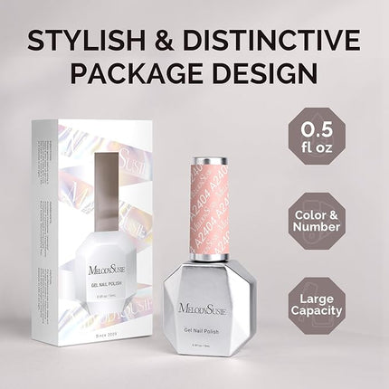 MelodySusie 15ML Pink Nude Gel Nail Polish,Nails Soak Off UV LED Cinnamon Pink Gel Polish Gift for Women Nail Art Manicure Salon DIY Nail Design Decoration at Home-A2404