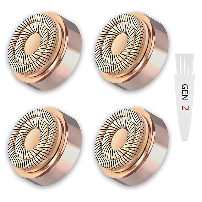 Generation 2 Replacement Heads for Flawless Facial Hair Remover Replacement Heads,Suitable for Flawless Replacement Heads Gen 2 for Flawless Facial Hair Remover for Women,As Seen On TV.(4 Pack)