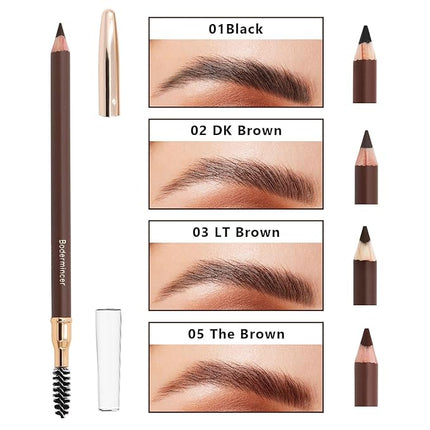 1pcs Eyebrow Pencil Longlasting Waterproof Durable Liner Eyebrow 5 Colors to Choose (1# Black)