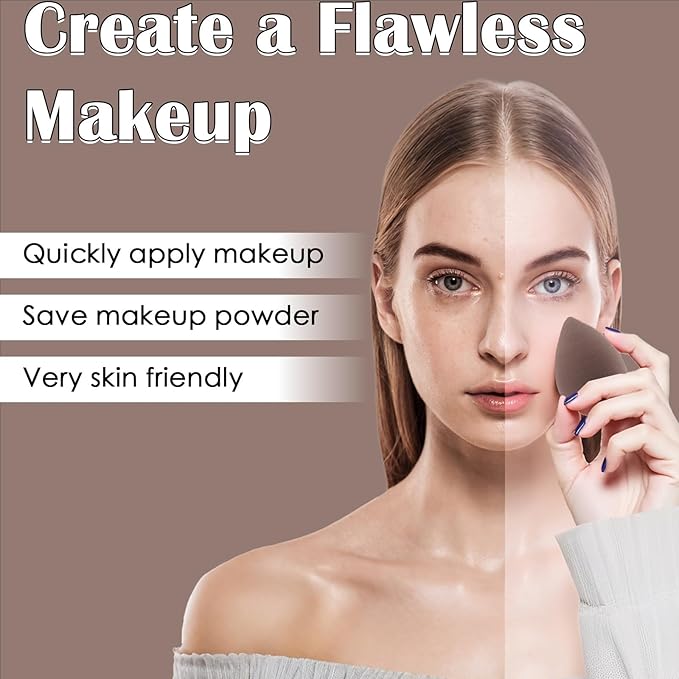 Makeup Brush Set, 48Pcs Makeup Tool Set Premium Synthetic Foundation Concealers Powder Eye Shadows Makeup Brushes Kit for for Beginner Professional, Brown