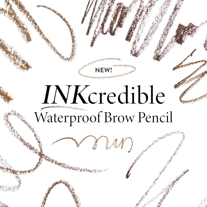 LAURA GELLER NEW YORK INKcredible Waterproof Brow Pencil- Blending Spoolie Brush - Long Lasting Eyebrow Filler (02 Taupe)