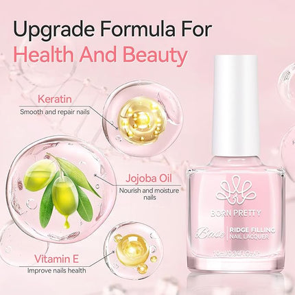 Born Pretty Clear Nail Polish Base and Top Coat Set 2 PCS High Shine Glossy Finish Quick-Dry No U V Needed Low Odor Natural Compatible with Nail Lacquer DIY Salon 0.34 fl oz Each