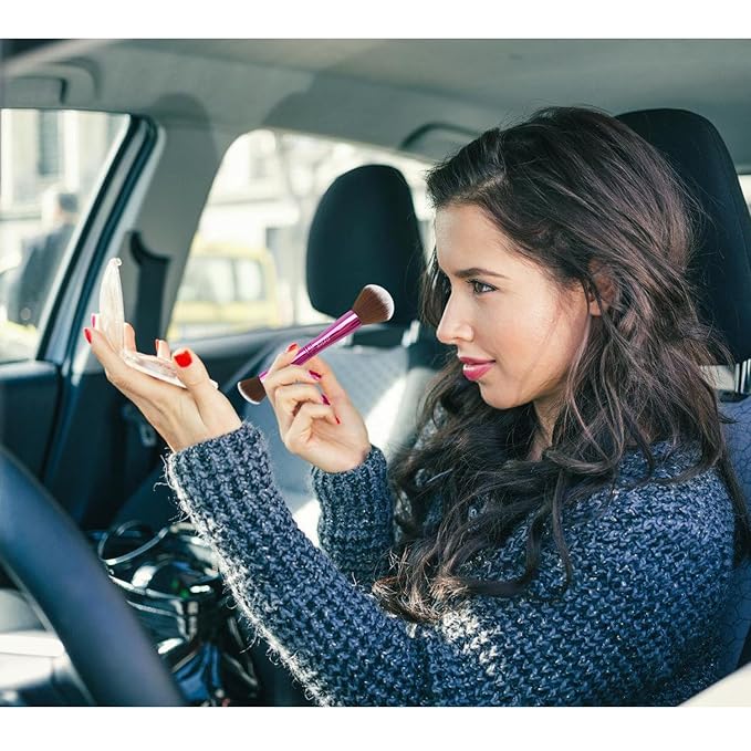 Jilier 4 in 1 Makeup Brush Set with Travel Makeup Brush Holder, Travel Makeup Brushes with Case, Double Sided Makeup Brushes with Silicon Portable Cosmetic Face Brushes Holder