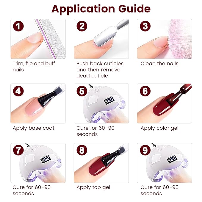 RARJSM Nude Dark Red Gel Nail Polish Cherry Wine Red Burgundy Neutral Skin Tone Sheer Jelly Gel Polish 15ml Single Bottle Transparent Nail Gel Polish Soak off UV LED Cured for Home Salon DIY Manicure