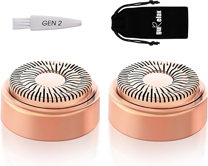Gurelax Gen 2 Replacement Heads for Flawless Facial Hair Remover, 18k Gold Replacement Blades for Finishing Touch Flawless Hair Removal(2PCS)
