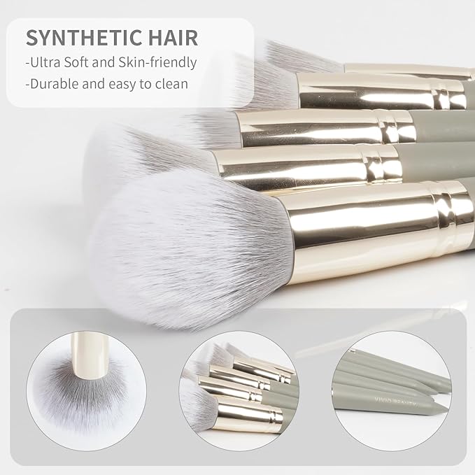 5pcs Face Makeup Brush Set - Ideal for Setting Powder, Blush & Contour - Fluffy Brushes Enhanced Powder Pickup for Smooth, Natural Application, A Collection Designed for Cheeks Make up (Grey)