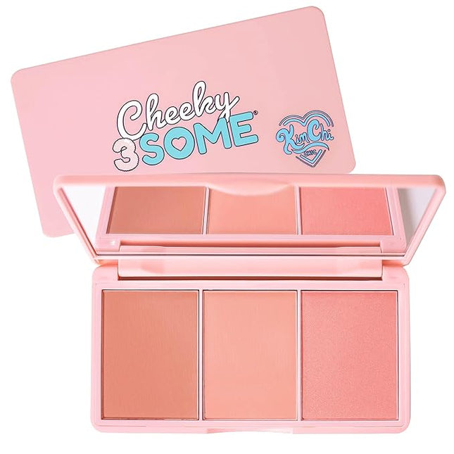 KimChiChic Beauty Cheeky 3Some Blush Trio, Blush Makeup Palette with 3 Colors, Use Individually or Blend All Shades for Custom Look, 02 Apple Bottom Cheeks, 0.47 oz