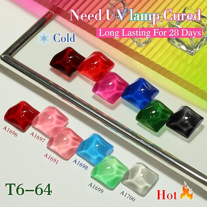 Double Rhythm 6 Pcs 15 ML Gel Polish Set Same Color Same Bottle Soak Off Gel Polish Kit Nail Art Manicure Salon DIY at Home for Women (Burgundy Blue Green Pink Purple -T6-64)