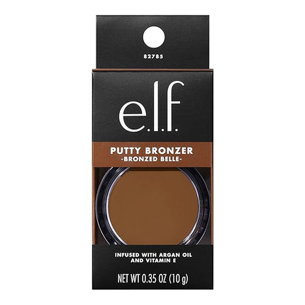 e.l.f. Putty Bronzer, Creamy & Highly Pigmented Formula, Creates a Long-Lasting Bronzed Belle Glow, Infused with Argan Oil & Vitamin E, 0.35 Oz