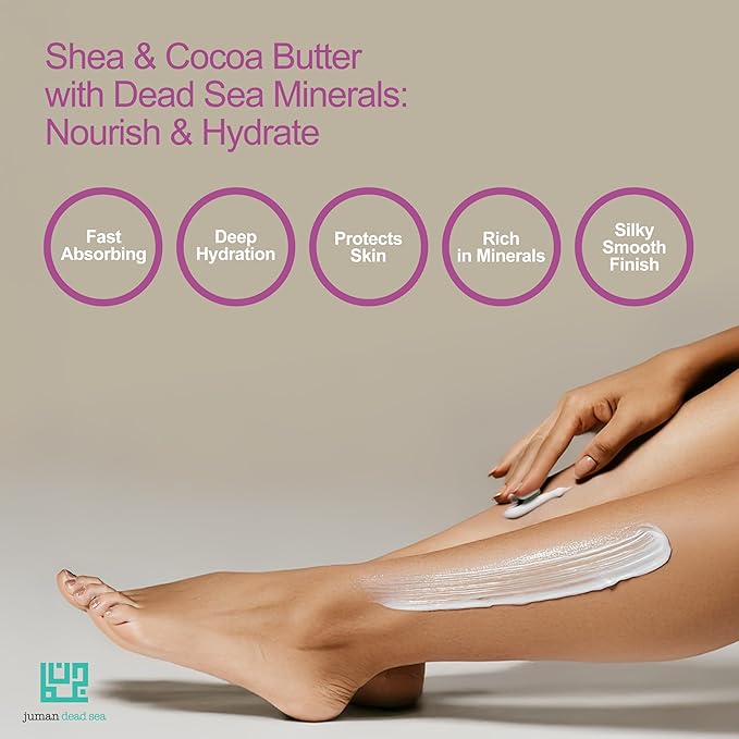JUMAN Dead Sea Minerals Moisturizing Body Lotion Trio | Fast Absorbing & Non-Greasy | Hydrating Moisturizer with Shea, Cocoa Butter & Sweet Almond Oil | Skin Moisturizer for Women & Men