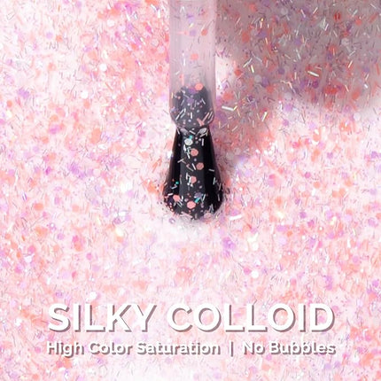 MelodySusie Party Streamer Pink Gel Nail Polish,0.5fl oz Soak Off UV LED Confetti Glow Pink Gel Polish Gift for Women Nail Art Manicure Salon DIY Nail Design Decoration at Home-1648-A2623