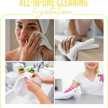 DAN RIVER 24 Pack Wash Cloths for Showering [12x12] - 100% Cotton Washcloths Premium Quality Flannel Face Cloths for Bathroom, Highly Absorbent and Soft Feel Wash Clothes, Yellow