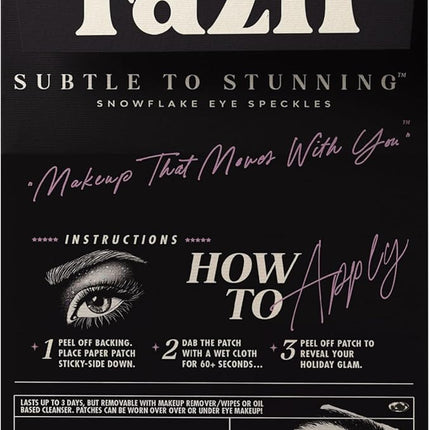 Fazit Makeup Patches - Snowflake Eye Speckles - Glow Up Make-Up Patches - Cute Glitter Makeup Accessories for Women - Cosmetic Glitter for Face