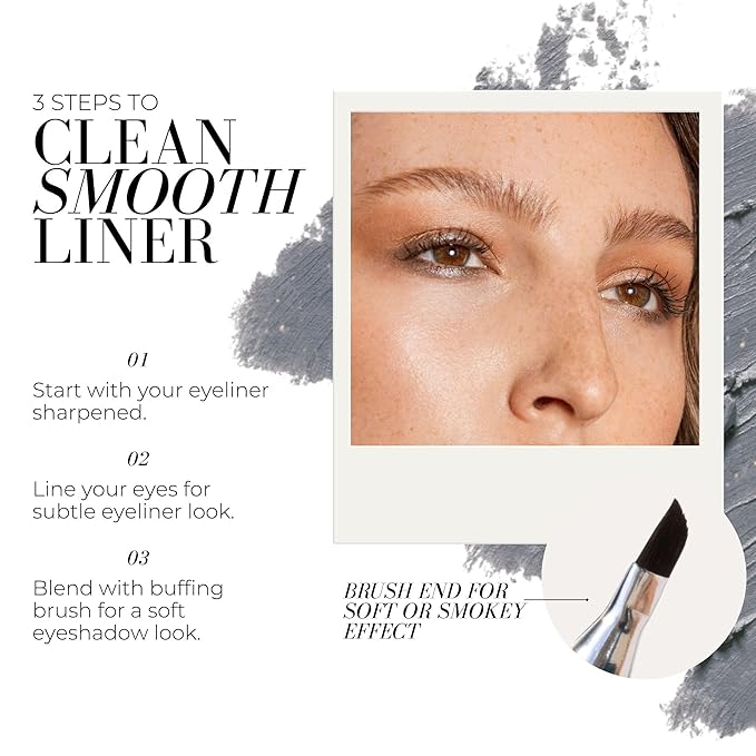 FITGLOW Beauty Vegan Eyeliner Pencil | Long-Lasting Eye Liner with Blending Brush | Smudge-Proof Eyeliner | Sensitive Eye Makeup | Natural, Clean & Cruelty-Free Eye Pencil | Starlight, 1.1g