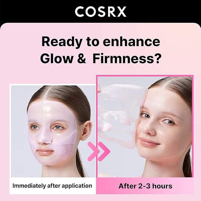 COSRX Pink Peptides Collagen Lifting Glow Hydrogel Face Masks Skincare 3 EA, Collagen Face Mask, Travel Essentials, Overnight Face Mask, Korean SkinCare